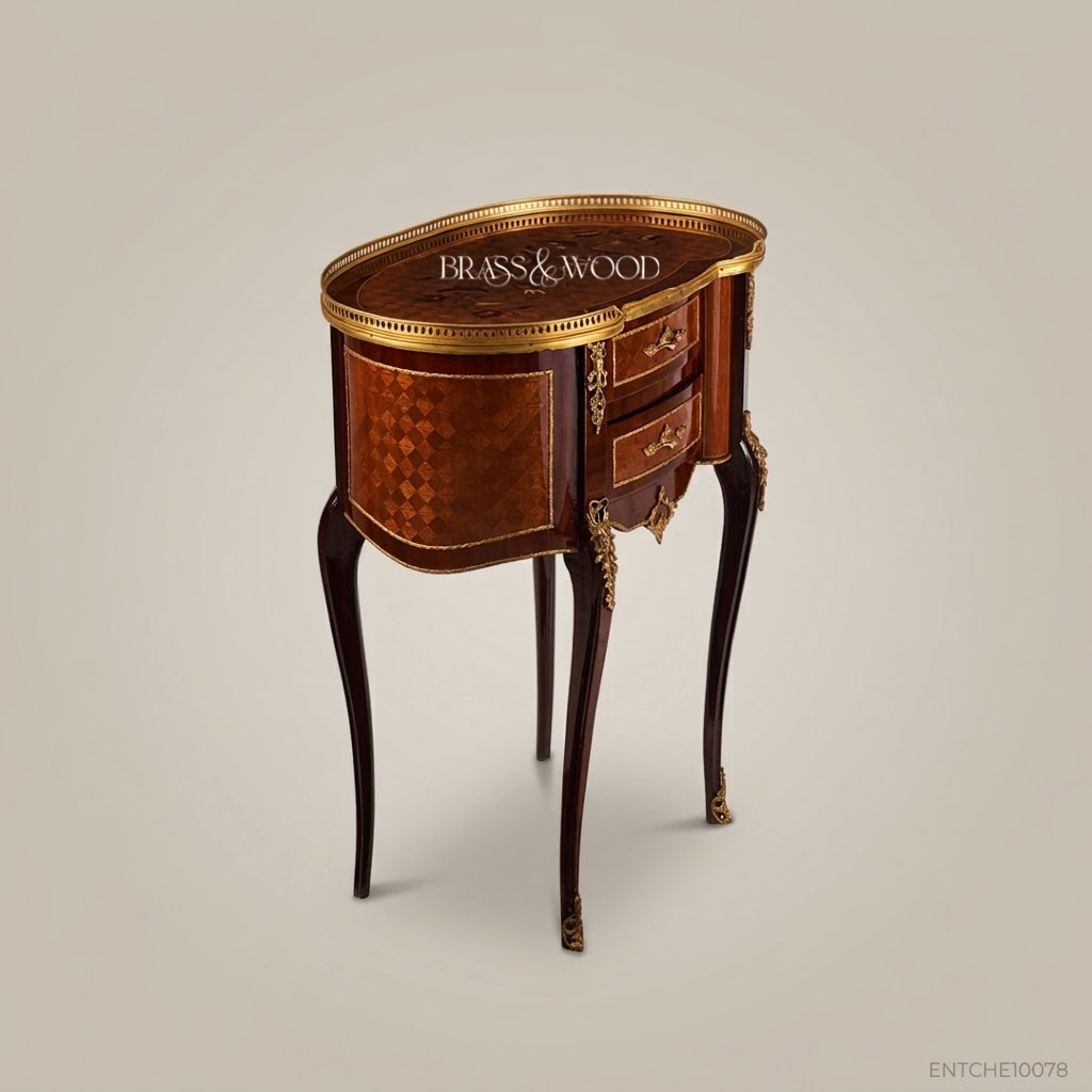 Louis XV Kidney-Shaped Side Table with Marquetry & Ormolu Mounts