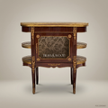 Louis XV Kidney-Shaped Vitrine Cabinet with Gilt Bronze Mounts