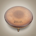 Napoleon III Mahogany Round Centre Table with Gilt Ormolu Swags & Burl Marquetry Top