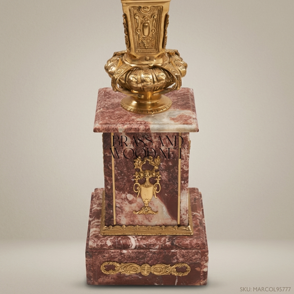 Napoleon III Marble & Gilt Bronze Pedestal Column