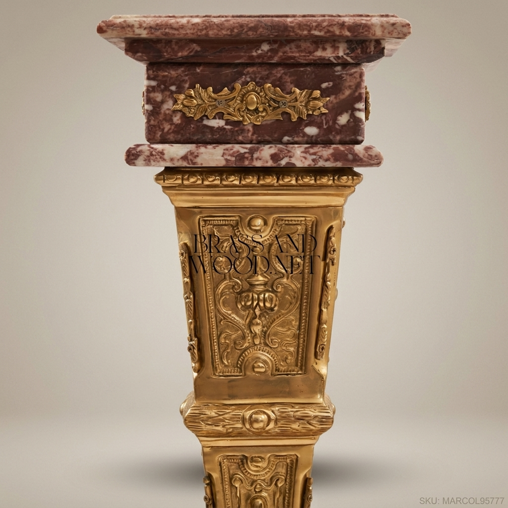 Napoleon III Marble & Gilt Bronze Pedestal Column