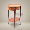 Louis XV Marquetry Oval Side Table with Brass Gallery & Ormolu Mounts