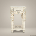 Napoleon III Rococo Revival Hand-Carved Nightstand with Cane Drawer Panel