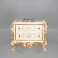 Napoleon III Rococo Revival Hand-Painted Bedroom Set — Ivory Lacquer with Sculpted Rose Appliqués