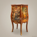 Louis XV Bombe Commode with Hand-Painted Portrait & Marble Top