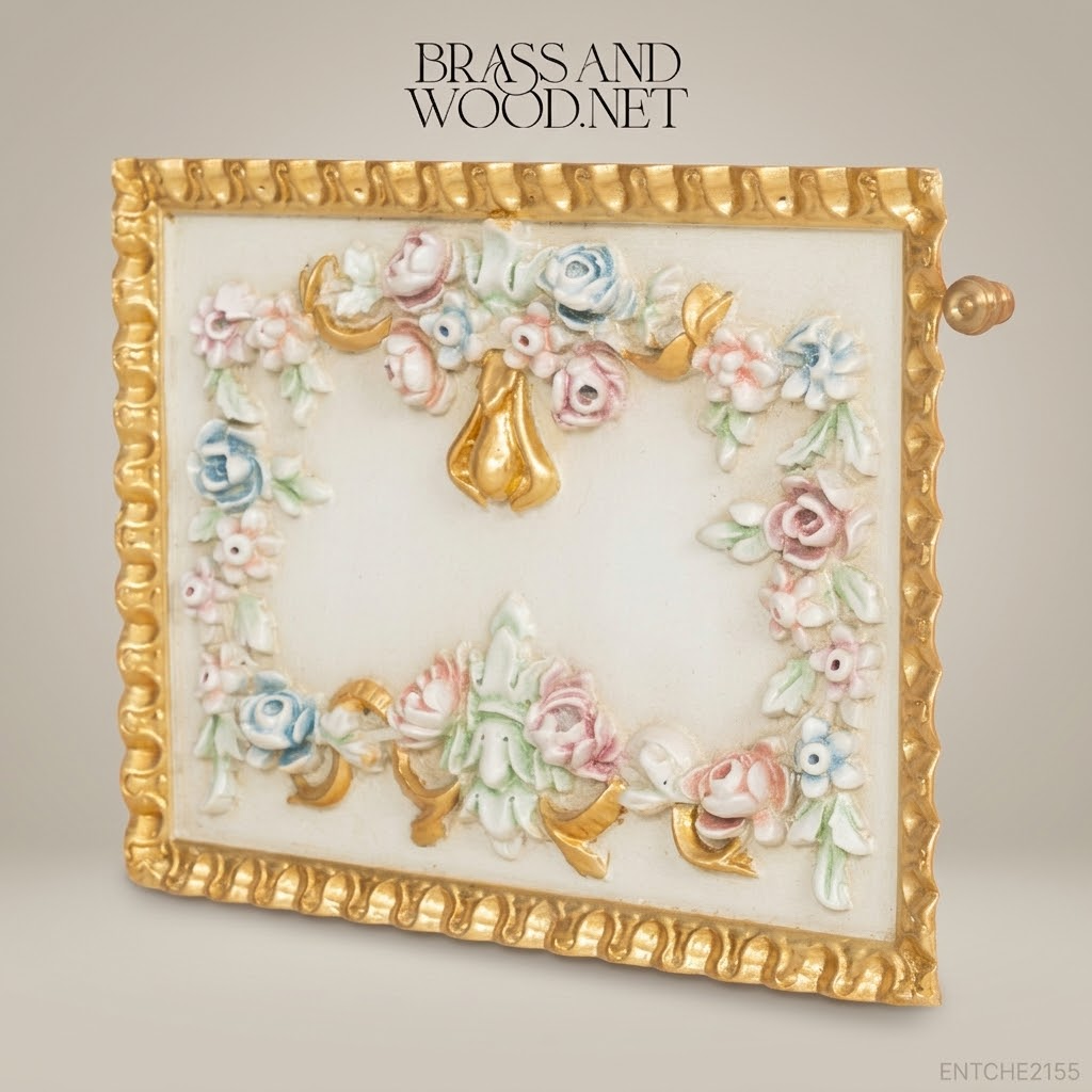 Napoleon III Rococo Revival Bedroom Set — Polychrome Floral Carved Ivory & Gold with Button-Tufted Headboard