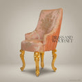 Napoleon III Rococo Revival High-Back Armchair - Gilt Cabriole Legs & Pleated Floral Jacquard