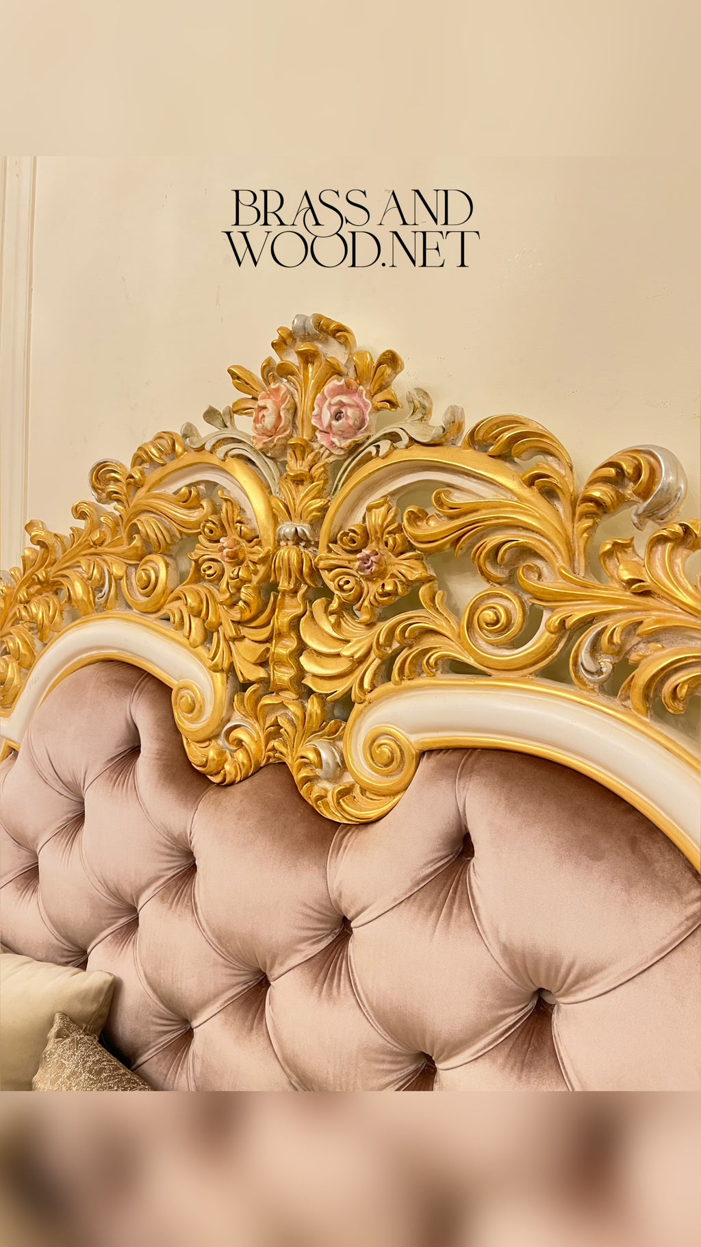 Napoleon III Rococo Revival Ivory & Gold Complete Bedroom Set with Hand-Painted Floral Panels