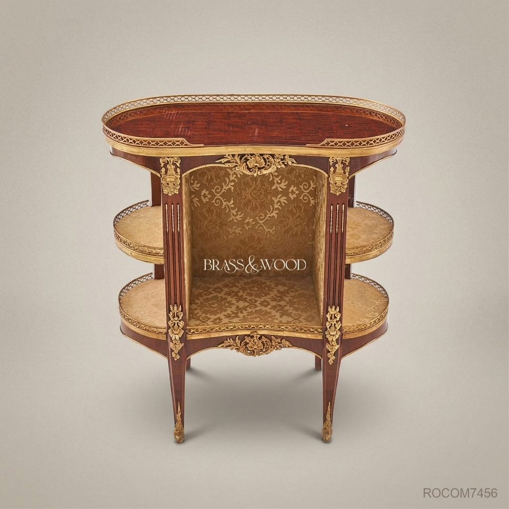 Louis XV Rococo Kidney-Shaped Open Etagere with Gilt Bronze Mounts