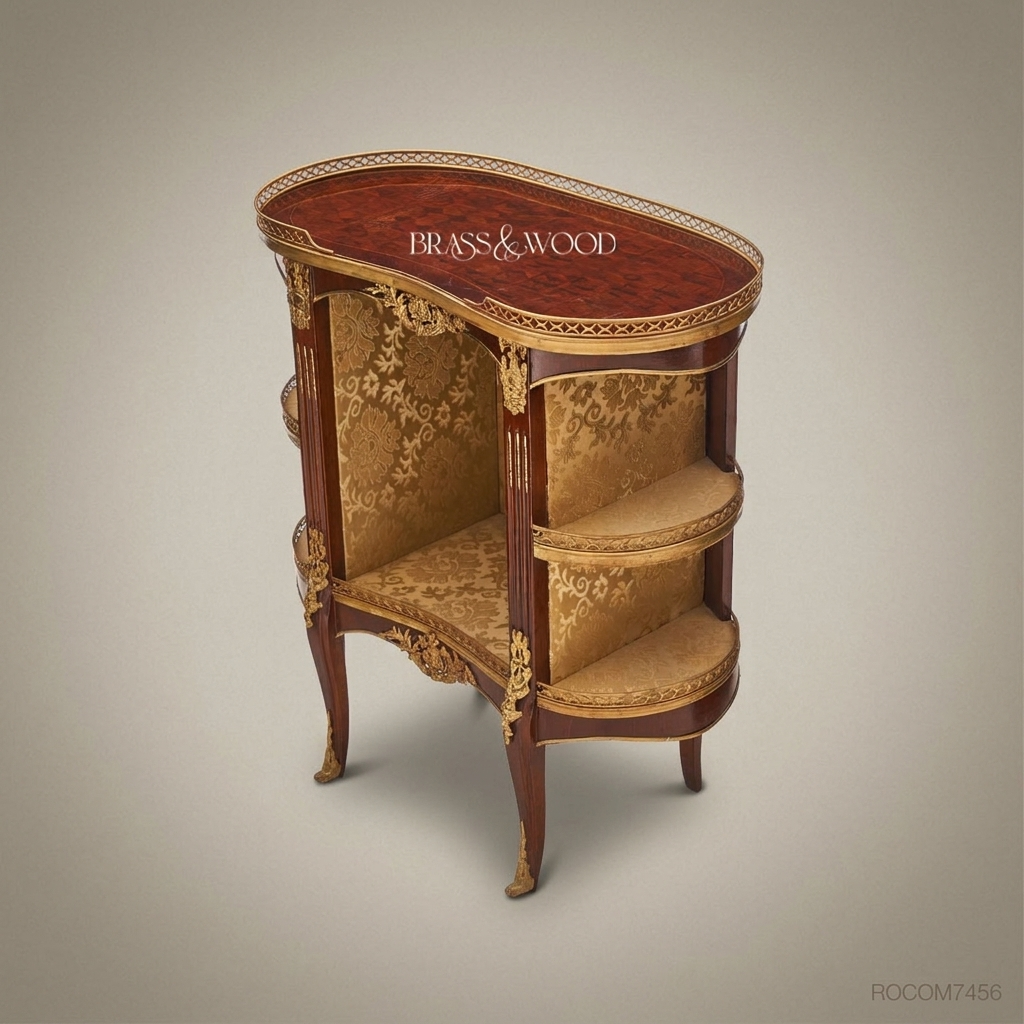 Louis XV Rococo Kidney-Shaped Open Etagere with Gilt Bronze Mounts