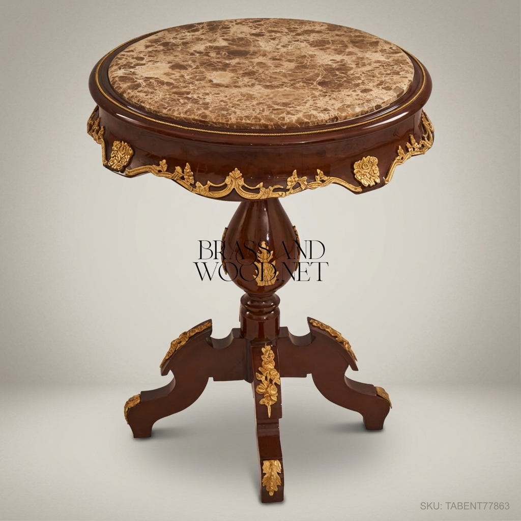 Napoleon III Rococo Revival Marble-Top Guéridon with Gilt Bronze Ormolu Mounts