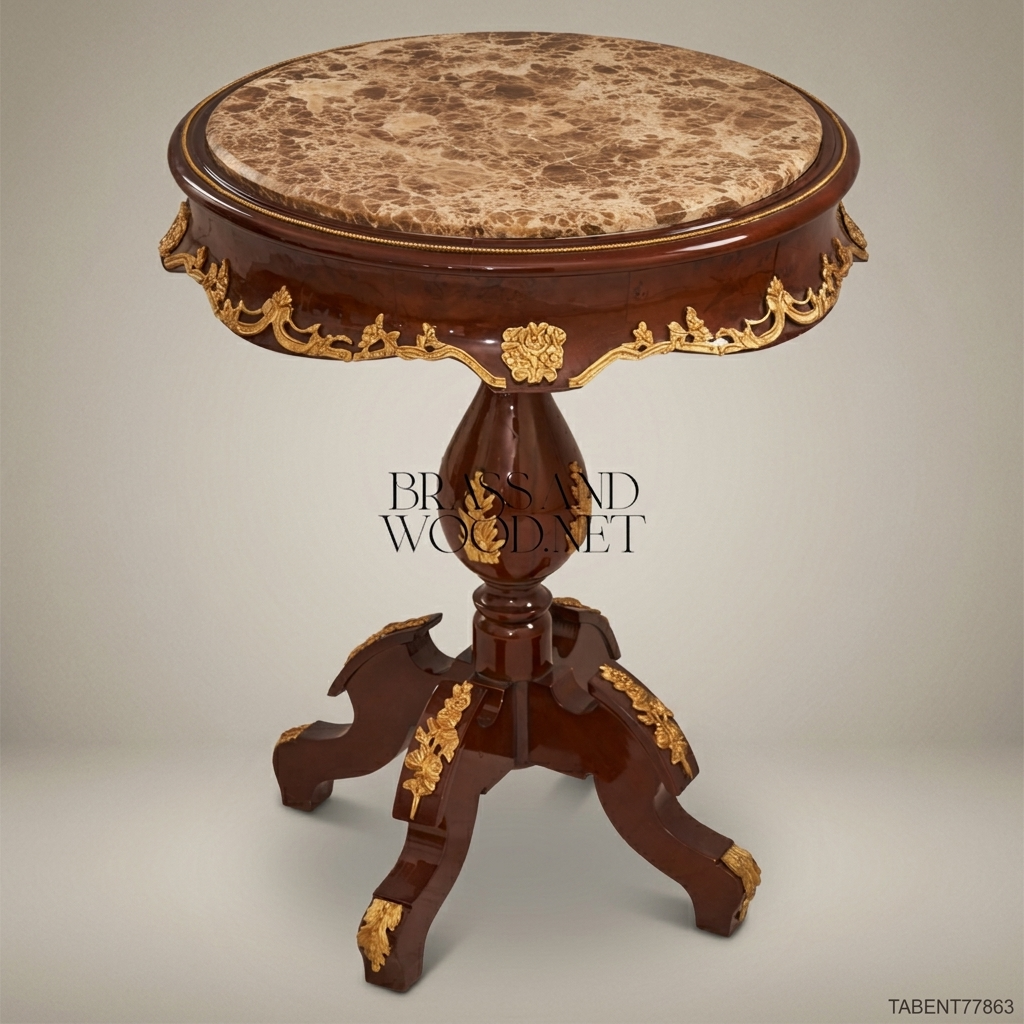 Napoleon III Rococo Revival Marble-Top Guéridon with Gilt Bronze Ormolu Mounts
