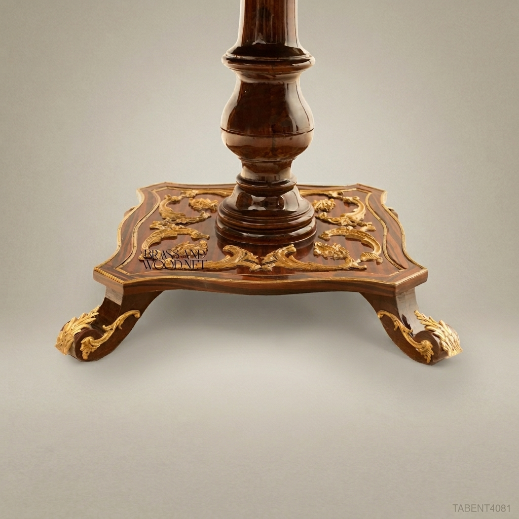 Napoleon III Rococo Revival Marquetry Centre Table with Gilt Ormolu Frieze