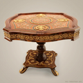 Napoleon III Rococo Revival Marquetry Centre Table with Gilt Ormolu Frieze