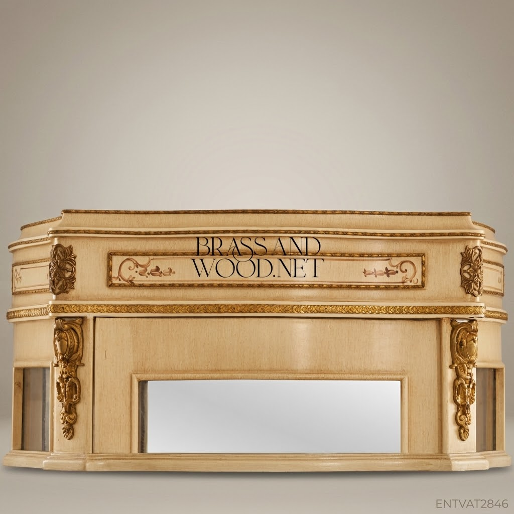 Napoleon III Rococo Revival Single-Door Vitrine — Ivory Lacquer with Hand-Painted Floral Panels