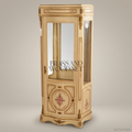 Napoleon III Rococo Revival Single-Door Vitrine — Ivory Lacquer with Hand-Painted Floral Panels