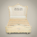 Napoleon III Rococo Revival Super King Bed — Hand-Painted Floral Garlands & Ivory Lacquer