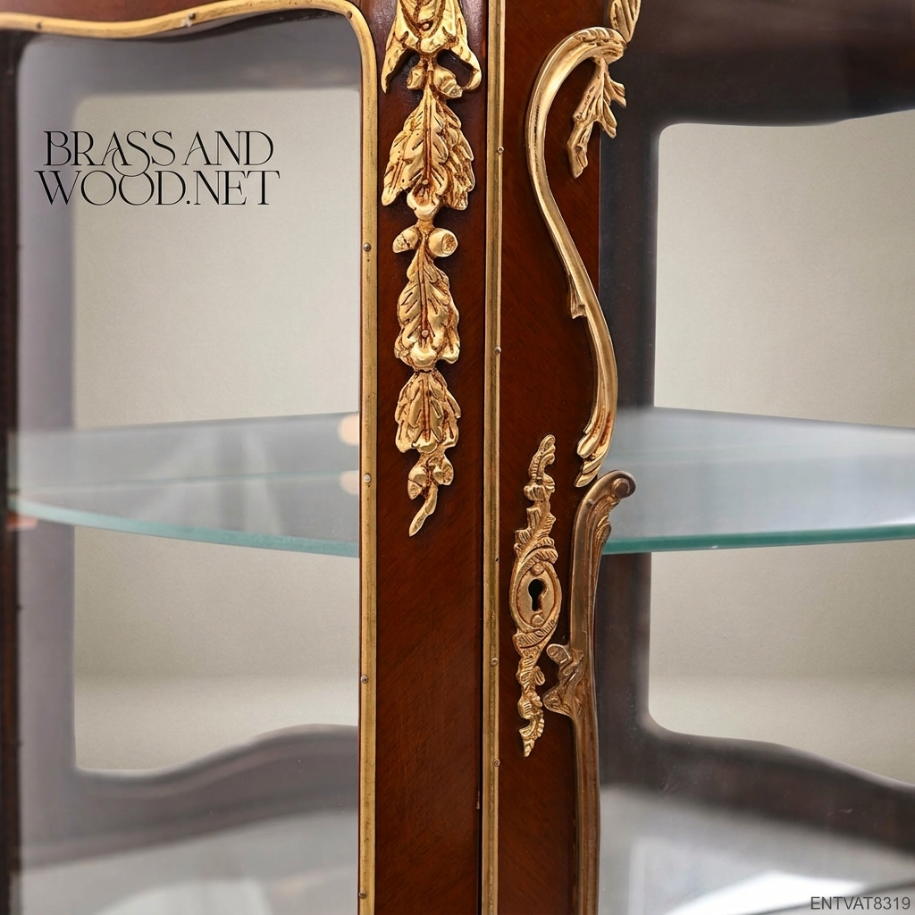 Napoleon III Rococo Revival Vitrine Cabinet on Cabriole Stand with Gilt Bronze Mounts