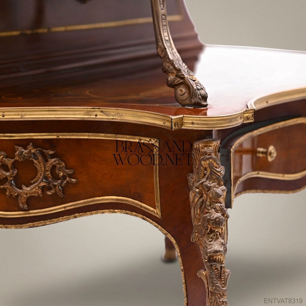 Napoleon III Rococo Revival Vitrine Cabinet on Cabriole Stand with Gilt Bronze Mounts