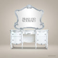 Napoleon III Rococo Revival Silver-Leaf Bedroom Set — Carved Shell Crests & Marble Tops