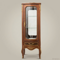 Napoleon III Rococo Revival Single-Door Vitrine with Gilt Bronze Mounts & Marble Top
