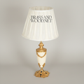 Neoclassical Brass & Alabaster Table Lamp - Floral Garland Urn Base — Gold