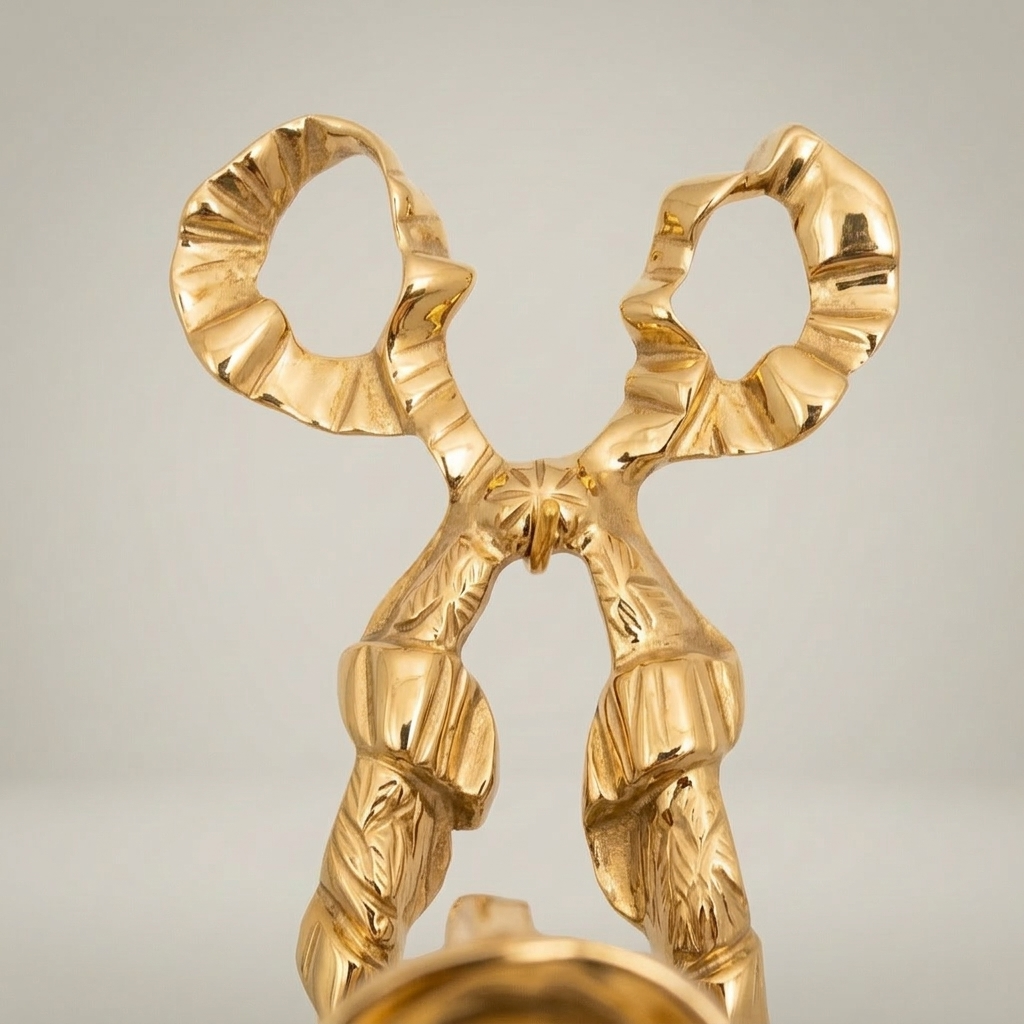 Neoclassical Brass Wall Sconce 5-Arm with Ribbon & Torch Motif