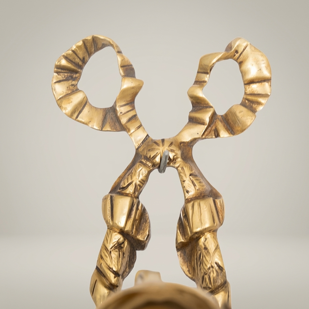 Neoclassical Brass Wall Sconce 5-Arm with Ribbon & Torch Motif — Antique Gold