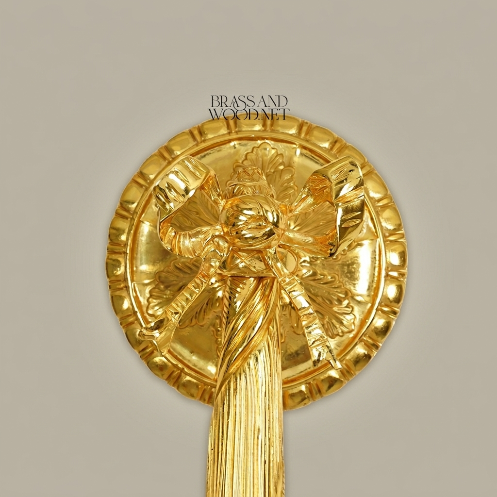 Neoclassical Brass Wall Sconce with Rosette Backplate & Crystal Drops