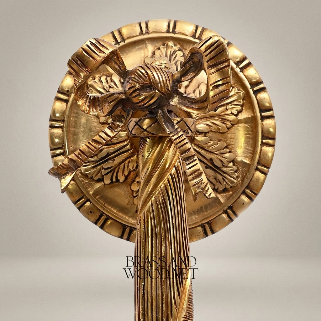 Neoclassical Brass Wall Sconce with Rosette Backplate & Crystal Drops — Antique Gold
