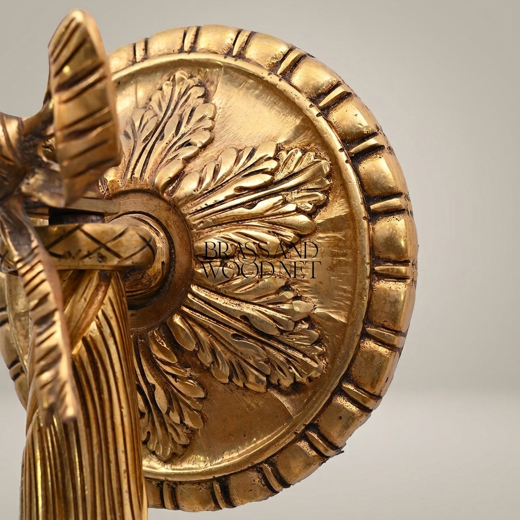 Neoclassical Brass Wall Sconce with Rosette Backplate & Crystal Drops — Antique Gold
