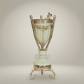 Neoclassical Celadon Ceramic Urn with Gilt Ormolu Mounts & Tripod Stand - Silver