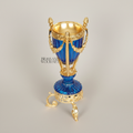 Neoclassical Crystal Incense Burner with Ormolu Stand - Fluted Urn with Pinecone Finials - Gold
