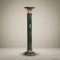 Neoclassical Green Marble Pedestal Column with Gilt Bronze Corinthian Capital