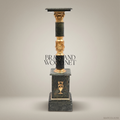 Neoclassical Marble & Brass Column Pedestal with Corinthian Capital
