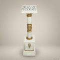Neoclassical Marble & Brass Column Pedestal with Empire Ormolu Mounts