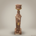 Neoclassical Marble & Brass Urn on Pedestal Column