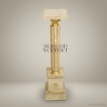 Neoclassical Marble Column Pedestal with Gilt Brass Corinthian Capital