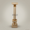 Neoclassical Marble Pedestal Column with Gilt Brass Corinthian Capital