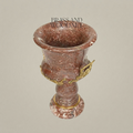 Neoclassical Red Marble Urn Vase with Brass Laurel Wreath Mount — Gold