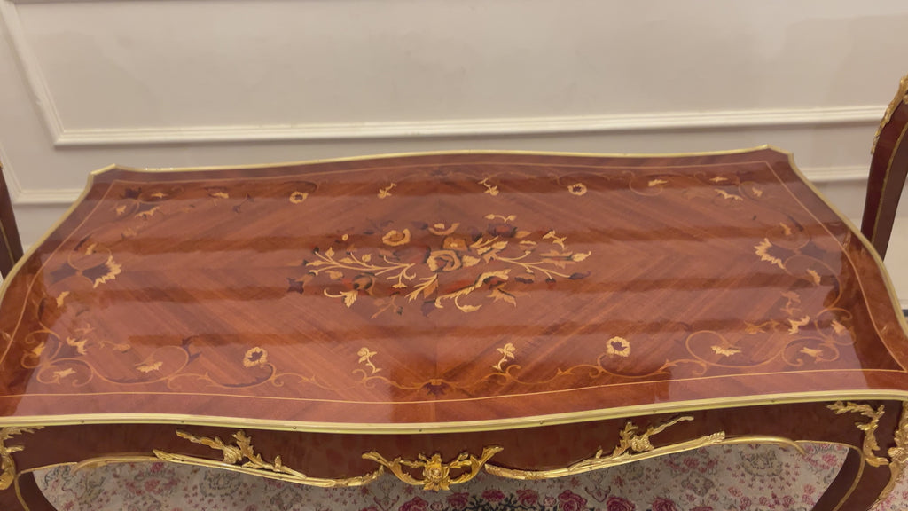 Louis XV Ormolu-Mounted Marquetry Coffee & Corner Table Set