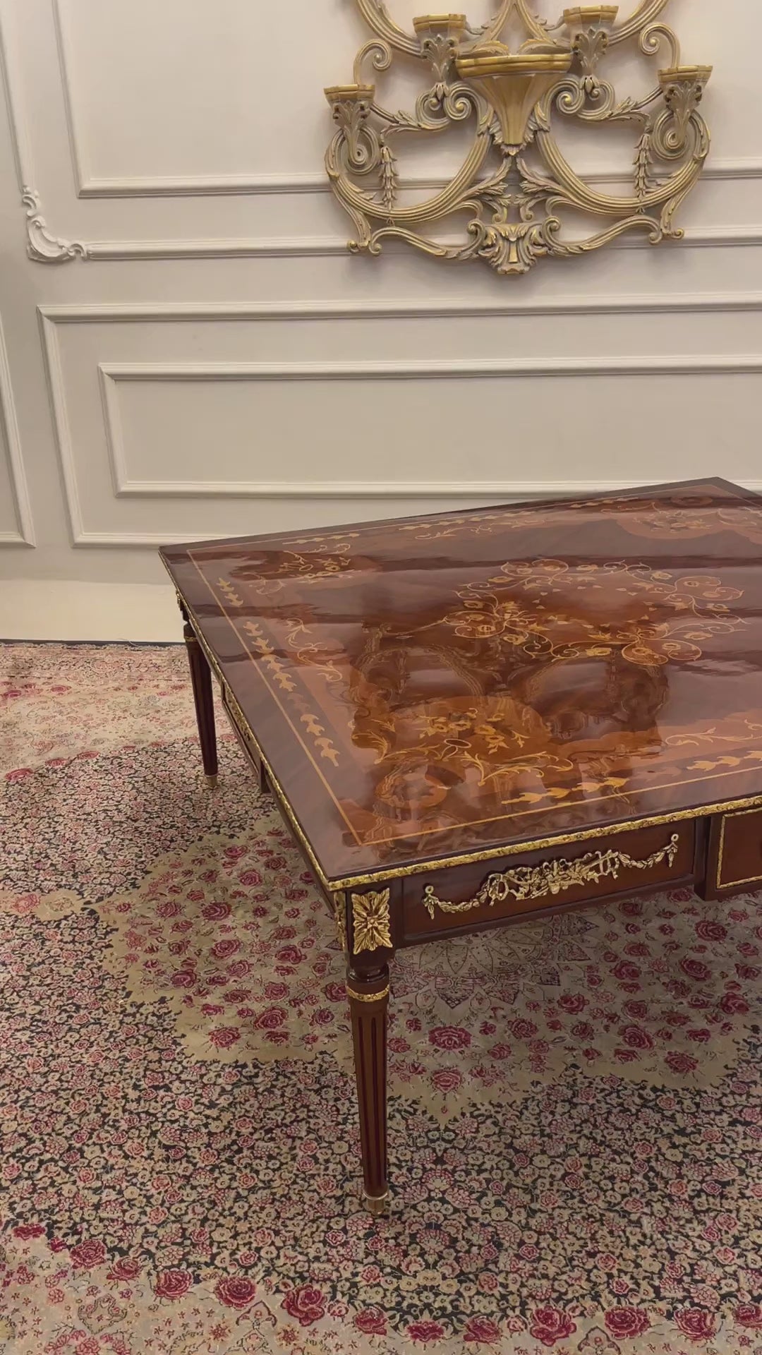 Turned Wood & Brass Coffee and Corner Table Set