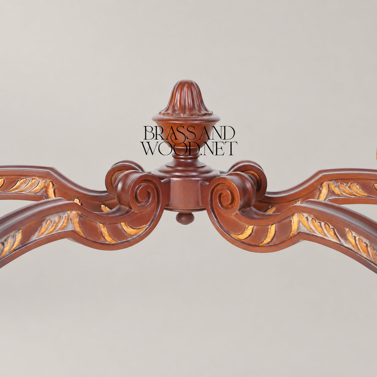 Régence Demi-Lune Console Table with Arched Mirror Carved Acanthus Gilded Egg-and-Dart Cream Marble Top View 4 | Brass & Wood