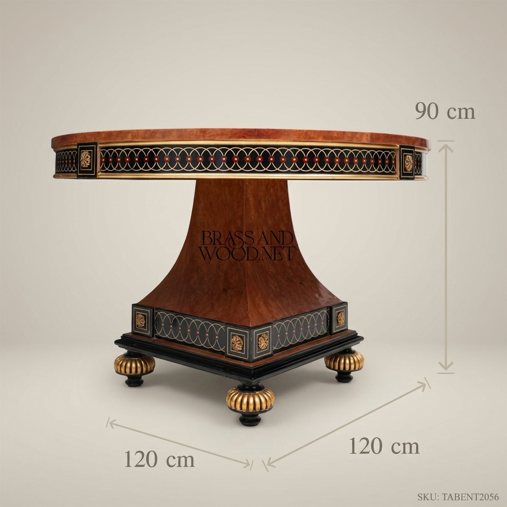 Regency Pedestal Centre Table with Ebonized Brass Inlay Band