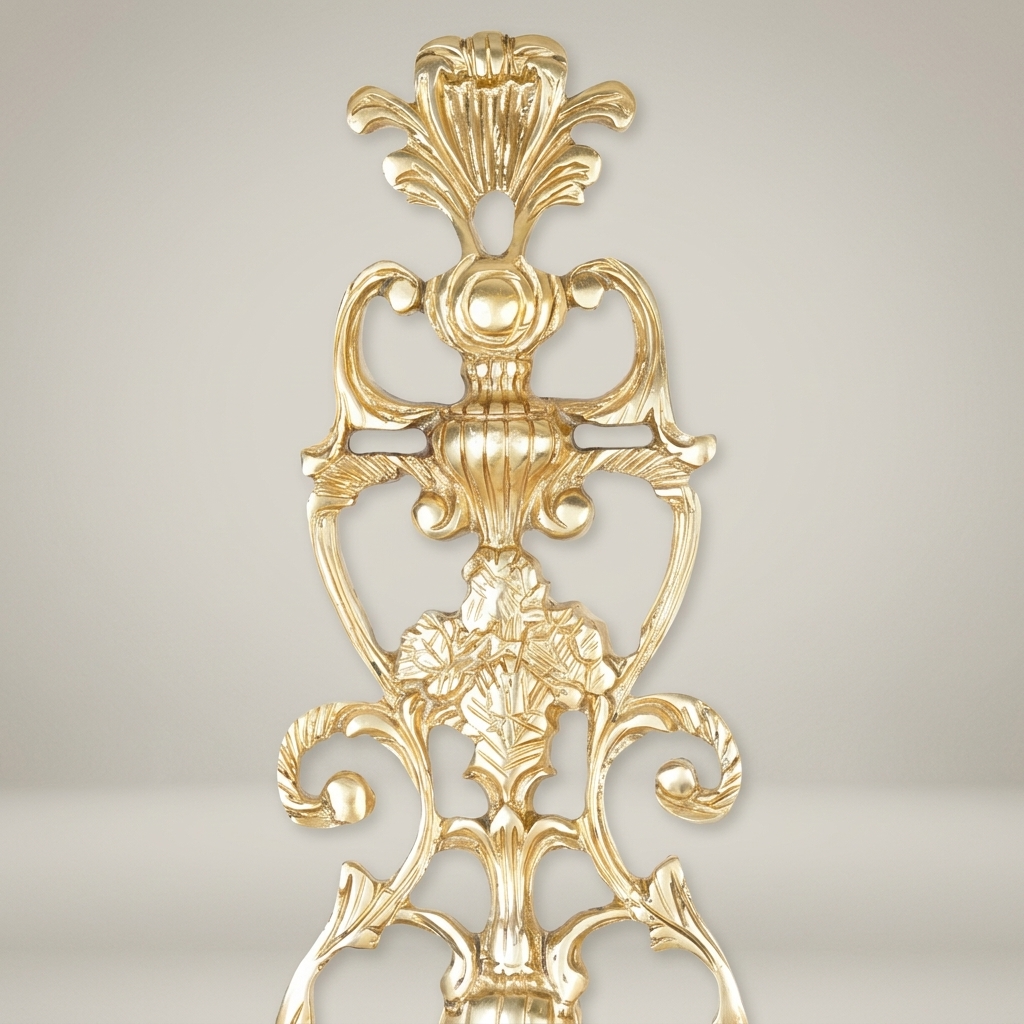 Rococo Brass 3-Arm Wall Sconce with Acanthus Scrollwork & Ivory Fabric Shades — Antique Gold