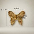 Rococo Brass Butterfly Wall Hanging  - Intricately Engraved Wing Relief — Gold