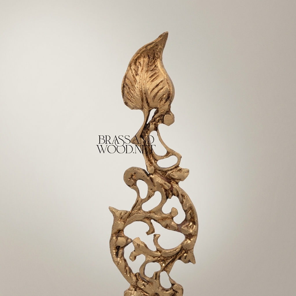 Rococo Brass & Crystal Bell with Sculptural Acanthus Finial — Antique Gold