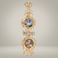 Rococo Brass Double Medallion Wall Frame - Ribbon & Acanthus Cascade — Gold