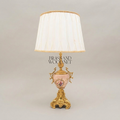 Rococo Brass & Porcelain Table Lamp - Hand-Painted Floral Urn Base — Gold