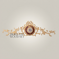 Rococo Brass Wall Medallion with Hand-Painted Porcelain Centre & Ribbon Crown — Gold